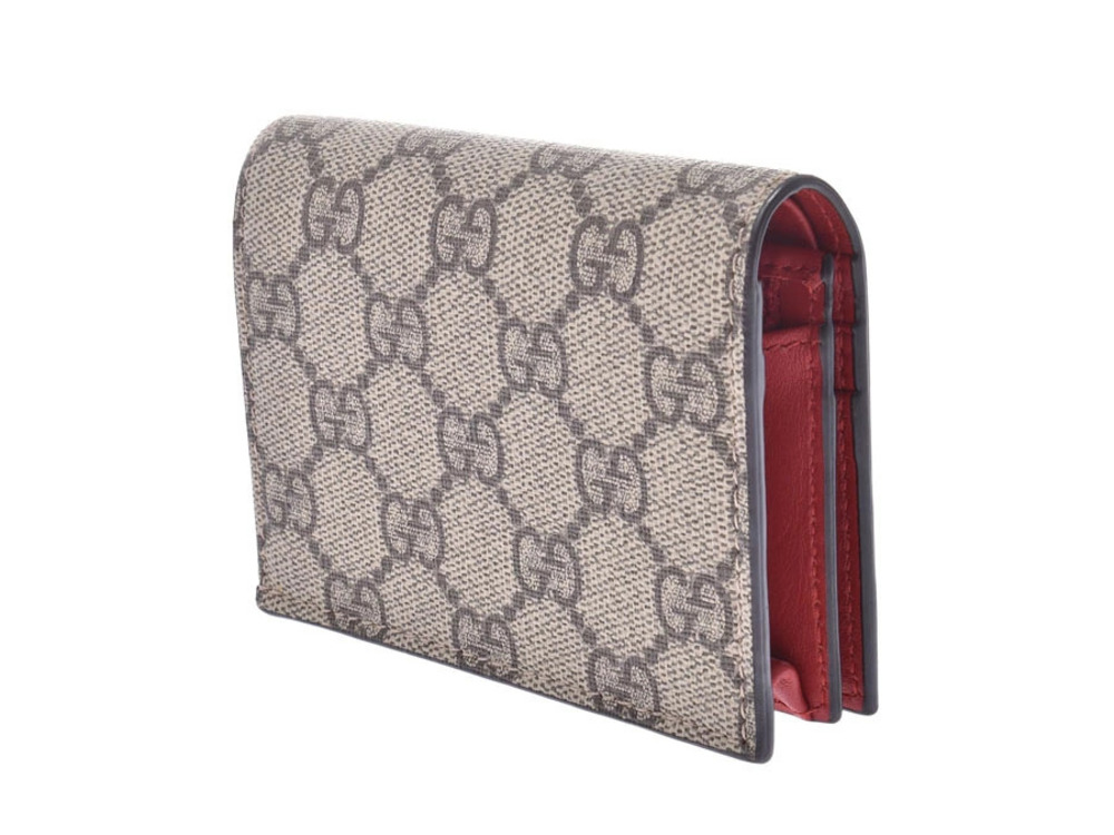 Gucci Compact Wallet GG Supreme Beige Rainbow Tan